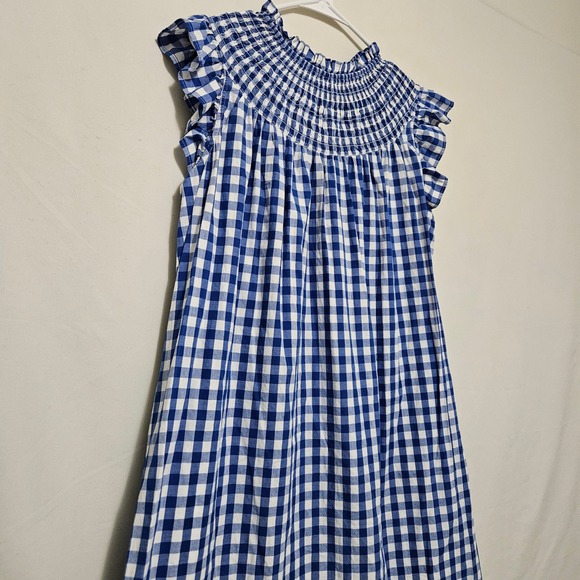 Crown Ivy Smocked‎ Neck Ruffle Sleeve Dress Coastal Cottagecore Coquette Women L - Picture 10 of 10